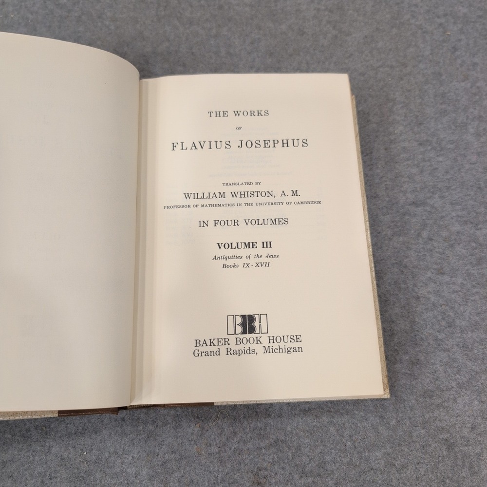 The Works of Flavius Josephus Vol III Antiquities of the Jews Books IX-XVII VG+ - Picture 4 of 4